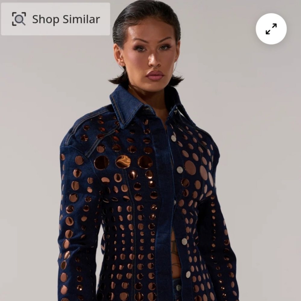 Stylish Denim Jacket with Cutout Design